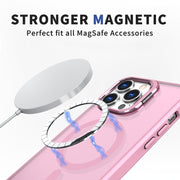 For iPhone 11 Pro Max Metal Invisible Camera Holder MagSafe Magnetic Phone Case(Pink)