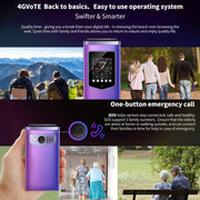 HAMTOD T8 4G Flip Phone, EU Version, 2.8 inch + 1.77 inch, VoLTE, BT, SOS, OTG(Navy Blue)