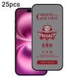 For iPhone 16 Plus 25pcs Full Coverage Frosted Privacy Ceramic Film - iPhone 16 Plus Tempered Glass by PMC TechLife | Online Shopping South Africa | PMC TechLife | Buy Now Pay Later Mobicred