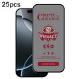 For iPhone 16 Pro 25pcs Full Coverage Frosted Privacy Ceramic Film - iPhone 16 Pro Tempered Glass by PMC TechLife | Online Shopping South Africa | PMC TechLife | Buy Now Pay Later Mobicred