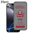 For iPhone 16 Pro Max 25pcs Full Coverage Frosted Privacy Ceramic Film - iPhone 16 Pro Max Tempered Glass by PMC TechLife | Online Shopping South Africa | PMC TechLife | Buy Now Pay Later Mobicred