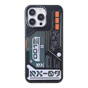 For iPhone 15 Pro Mecha Circuit Board Pattern Phone Case(Black)