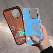 For iPhone 15 Pro Mecha Circuit Board Pattern Phone Case(Black)