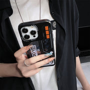 For iPhone 15 Pro Mecha Circuit Board Pattern Phone Case(Black)
