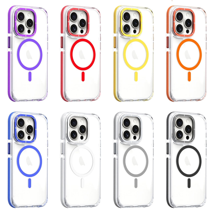 For iPhone 13 Dual-Color Clear Acrylic Hybrid TPU MagSafe Phone Case(Blue)