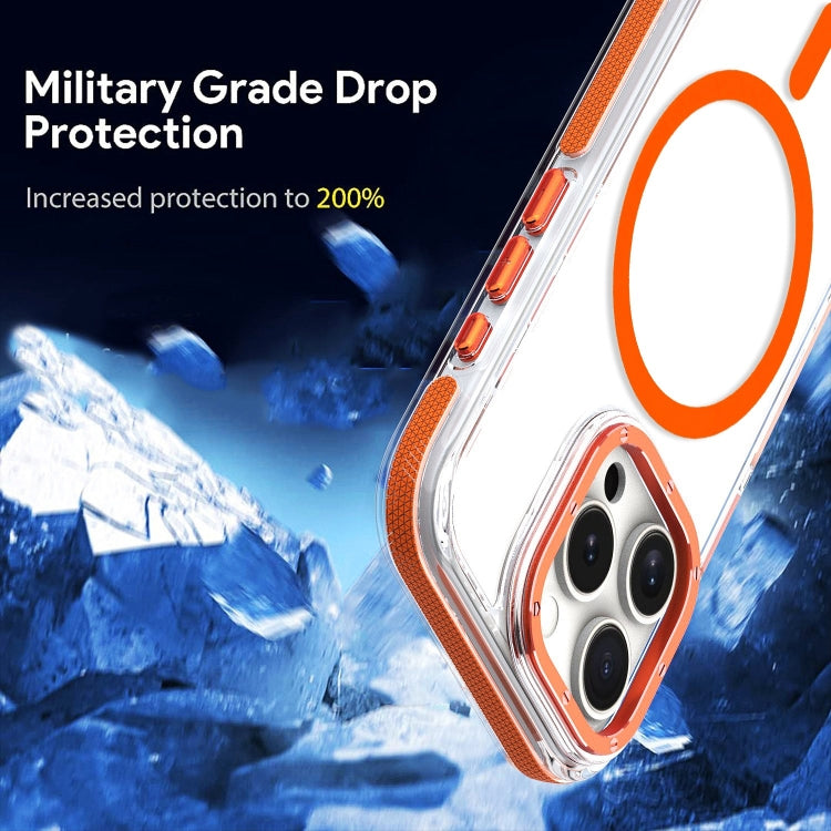 For iPhone 13 Pro Dual-Color Clear Acrylic Hybrid TPU MagSafe Phone Case(Yellow)