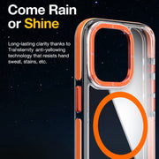 For iPhone 16 Dual-Color Clear Acrylic Hybrid TPU MagSafe Phone Case(Grey)