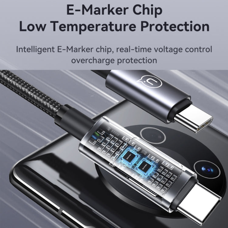 USAMS US-SJ671 Type-C To Type-C 100W Fast Charge Digital Display Data Cable, Length: 1.2m(Black)
