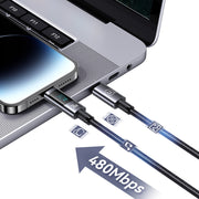 USAMS US-SJ672 Type-C To 8 Pin 30W Fast Charge Digital Display Data Cable, Length: 1.2m(Black)