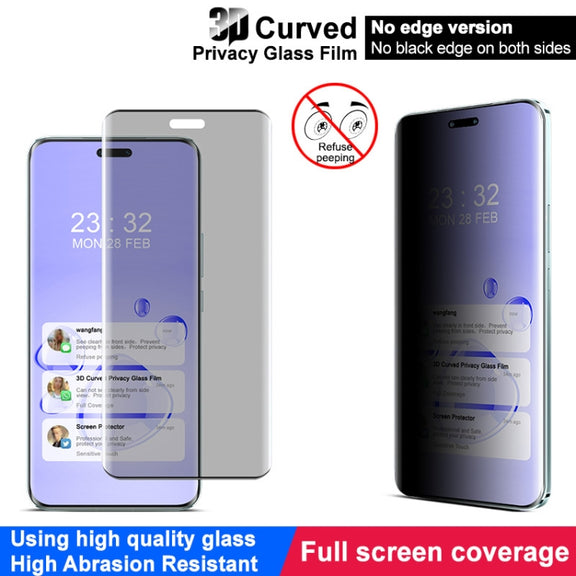 For Honor Magic6 RSR Porsche Design imak No Edge Version 3D Curved Privacy Full Screen Tempered Glass Film