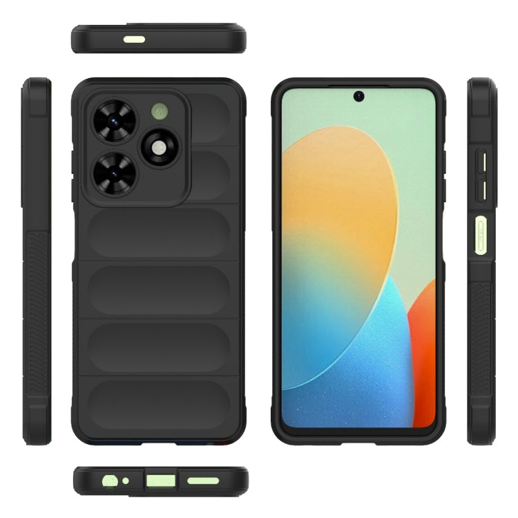 For Tecno Spark Go 2024 / 20C / Pop 8 Magic Shield TPU + Flannel Phone Case(Black)