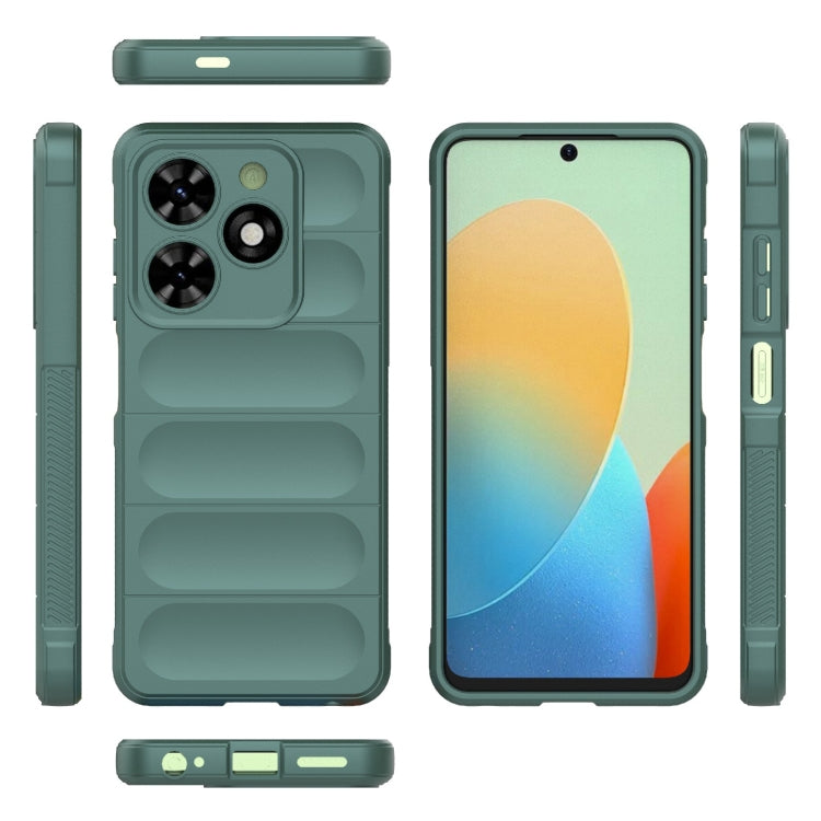 For Tecno Spark Go 2024 / 20C / Pop 8 Magic Shield TPU + Flannel Phone Case(Dark Green)