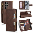 For Samsung Galaxy S24 Ultra 5G Litchi Texture Zipper Leather Phone Case(Brown) - Galaxy S24 Ultra 5G Cases by PMC TechLife | Online Shopping South Africa | PMC TechLife