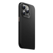 For iPhone 15 Pro Max Kevlar Fiber Shockproof MagSafe Phone Case(Black)