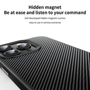 For iPhone 15 Pro Max Kevlar Fiber Shockproof MagSafe Phone Case(Black)