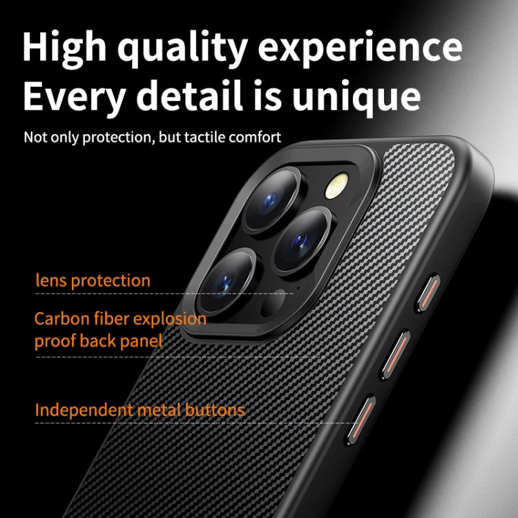 For iPhone 15 Pro Max Kevlar Fiber Shockproof MagSafe Phone Case(Black)