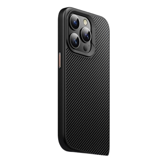 For iPhone 15 Pro Max Kevlar Fiber Shockproof MagSafe Phone Case(Black)