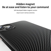 For iPhone 15 Plus MagSafe Kevlar Fiber Shockproof Phone Case(Black)
