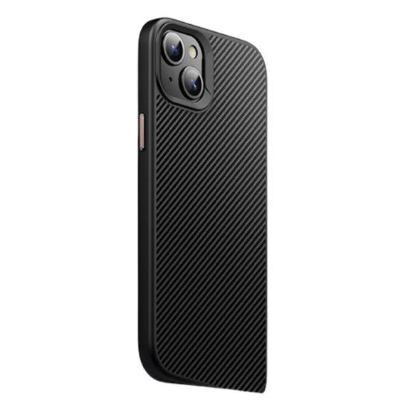 For iPhone 15 Plus MagSafe Kevlar Fiber Shockproof Phone Case(Black)