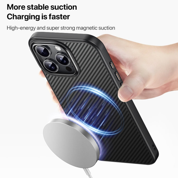 For iPhone 16 Pro Max Kevlar Fiber Shockproof MagSafe Phone Case(Black)