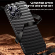 For iPhone 16 Pro Max Kevlar Fiber Shockproof MagSafe Phone Case(Black)