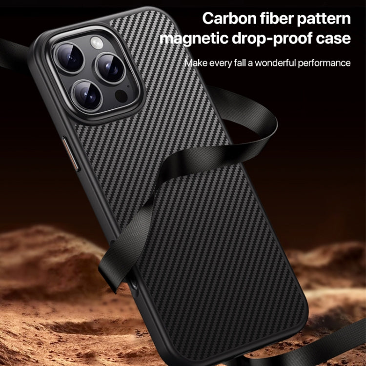 For iPhone 16 Pro Max Kevlar Fiber Shockproof MagSafe Phone Case(Black)