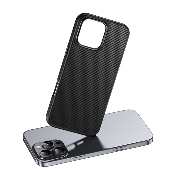 For iPhone 16 Pro Kevlar Fiber Shockproof MagSafe Phone Case(Black)