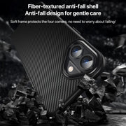 For iPhone 16 Kevlar Fiber Shockproof MagSafe Phone Case(Black)