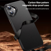 For iPhone 16 Kevlar Fiber Shockproof MagSafe Phone Case(Black)
