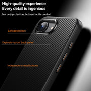 For iPhone 16e Kevlar Fiber Shockproof MagSafe Phone Case(Black)