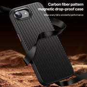 For iPhone 16e Kevlar Fiber Shockproof MagSafe Phone Case(Black)