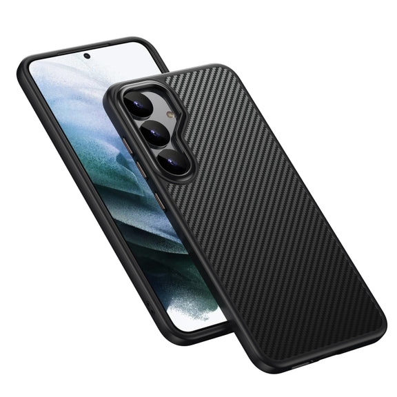 For Samsung Galaxy S25+ 5G MagSafe Kevlar Fiber Shockproof Phone Case(Black)