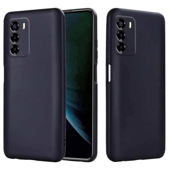 For ZTE Blade V40 Smart Pure Color Liquid Silicone Shockproof Phone Case(Black)