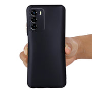 For ZTE Blade V40 Smart Pure Color Liquid Silicone Shockproof Phone Case(Black)