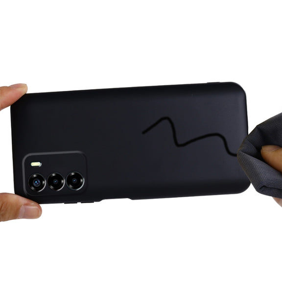 For ZTE Blade V40 Smart Pure Color Liquid Silicone Shockproof Phone Case(Black)