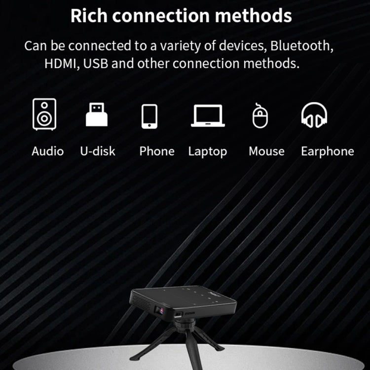 S90 DLP Android 9.0 2GB+32GB 4K Mini WiFi Smart Projector, Power Plug:AU Plug(Black)