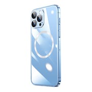 For iPhone 15 Pro Magsafe Magnetic Electroplated PC Phone Case(Transparent)