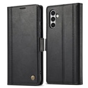 For Samsung Galaxy S24 LC.IMEEKE Skin-friendly Card Slots Leather Phone Case(Black)