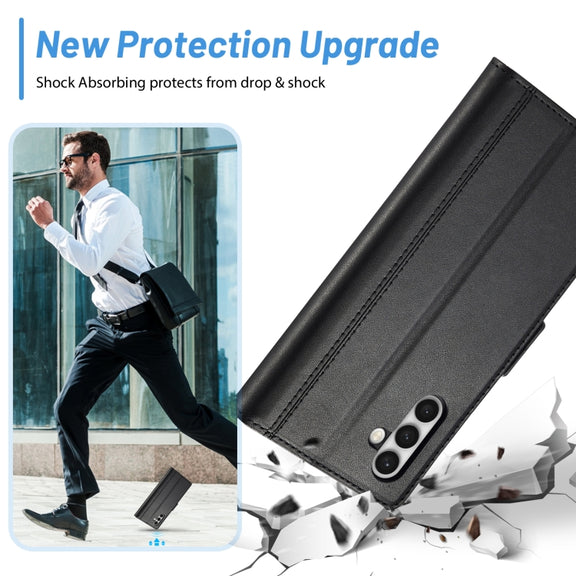 For Samsung Galaxy S24 LC.IMEEKE Skin-friendly Card Slots Leather Phone Case(Black)