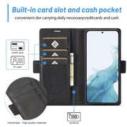 For Samsung Galaxy S24 LC.IMEEKE Skin-friendly Card Slots Leather Phone Case(Black)