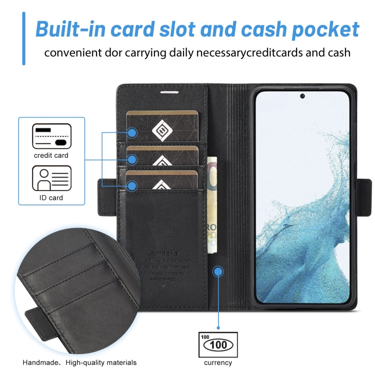 For Samsung Galaxy S24 LC.IMEEKE Skin-friendly Card Slots Leather Phone Case(Black)