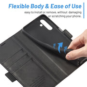 For Samsung Galaxy S24 LC.IMEEKE Skin-friendly Card Slots Leather Phone Case(Black)