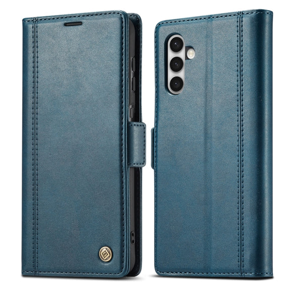 For Samsung Galaxy S24 LC.IMEEKE Skin-friendly Card Slots Leather Phone Case(Blue)