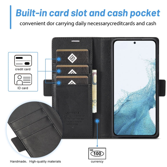 For Samsung Galaxy S24+ LC.IMEEKE Skin-friendly Card Slots Leather Phone Case(Black)