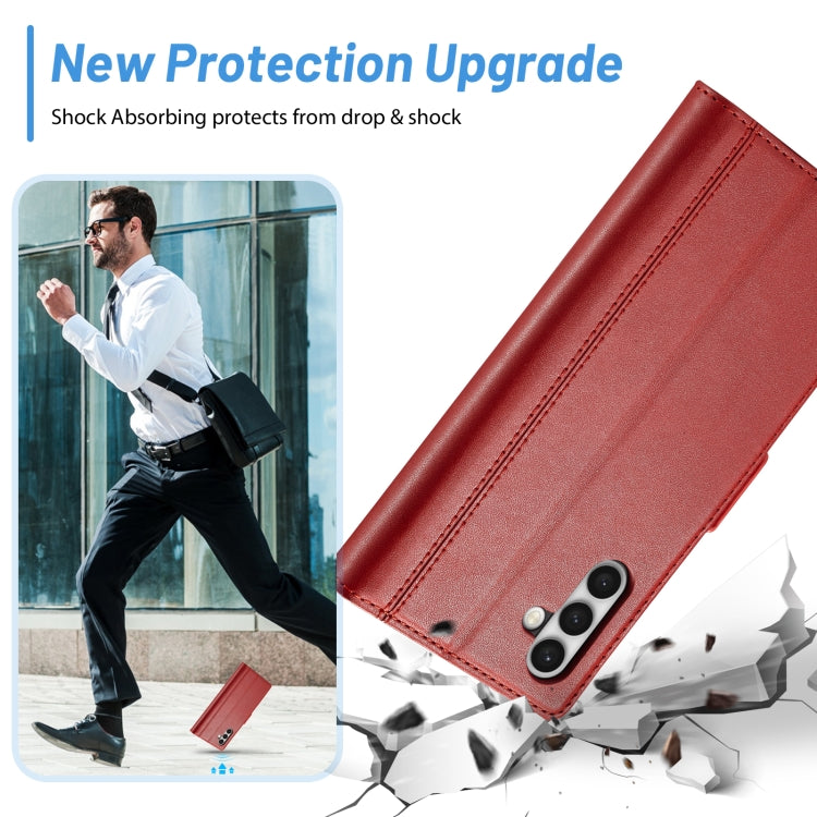 For Samsung Galaxy S24+ LC.IMEEKE Skin-friendly Card Slots Leather Phone Case(Red)