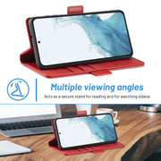 For Samsung Galaxy S24+ LC.IMEEKE Skin-friendly Card Slots Leather Phone Case(Red)