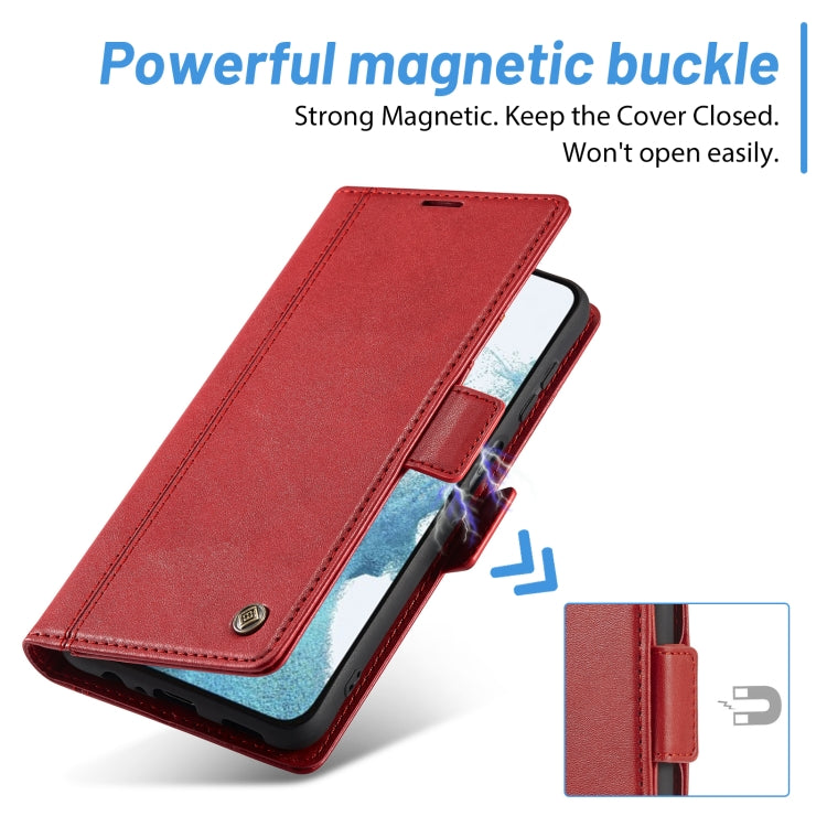 For Samsung Galaxy S24+ LC.IMEEKE Skin-friendly Card Slots Leather Phone Case(Red)