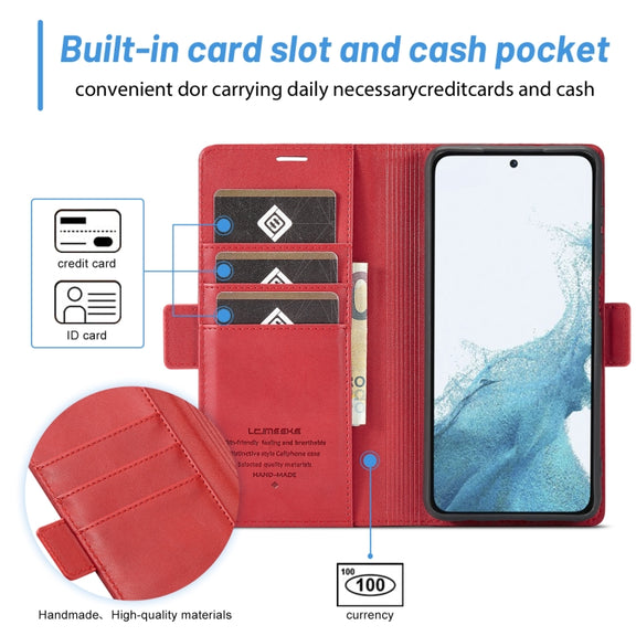 For Samsung Galaxy S24+ LC.IMEEKE Skin-friendly Card Slots Leather Phone Case(Red)