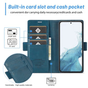For Samsung Galaxy S24+ LC.IMEEKE Skin-friendly Card Slots Leather Phone Case(Blue)