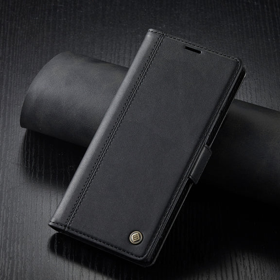 For Samsung Galaxy S24 Ultra LC.IMEEKE Skin-friendly Card Slots Leather Phone Case(Black)
